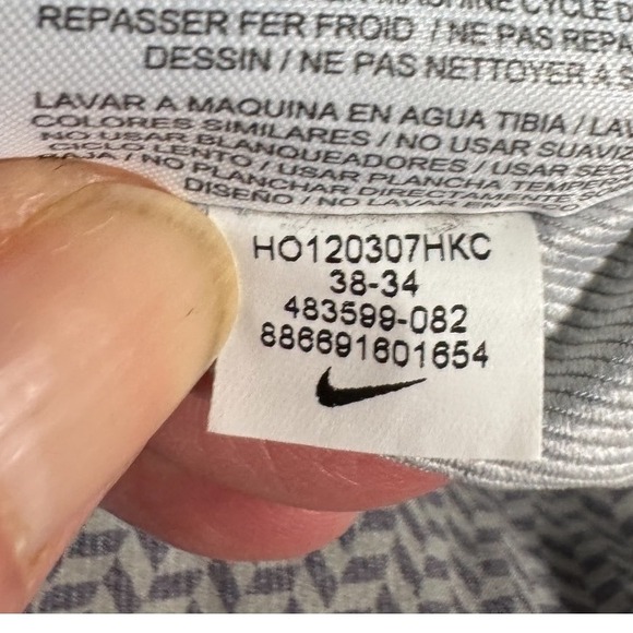 Nike Golf Tour Performance Dri-Fit Mens 38x34 Pants Geometric Print Stretch Gray - Picture 7 of 8